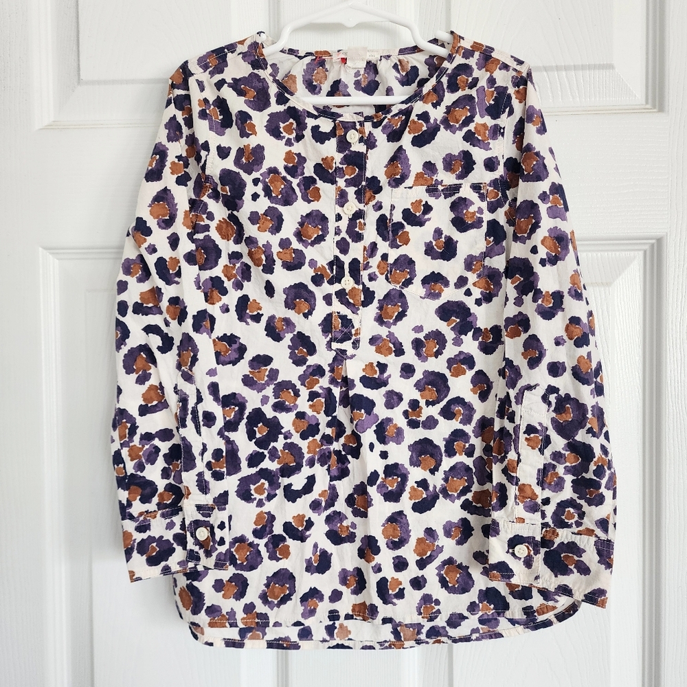 J. Crew Crewcuts Girls Leopard Print Long Sleeve Top